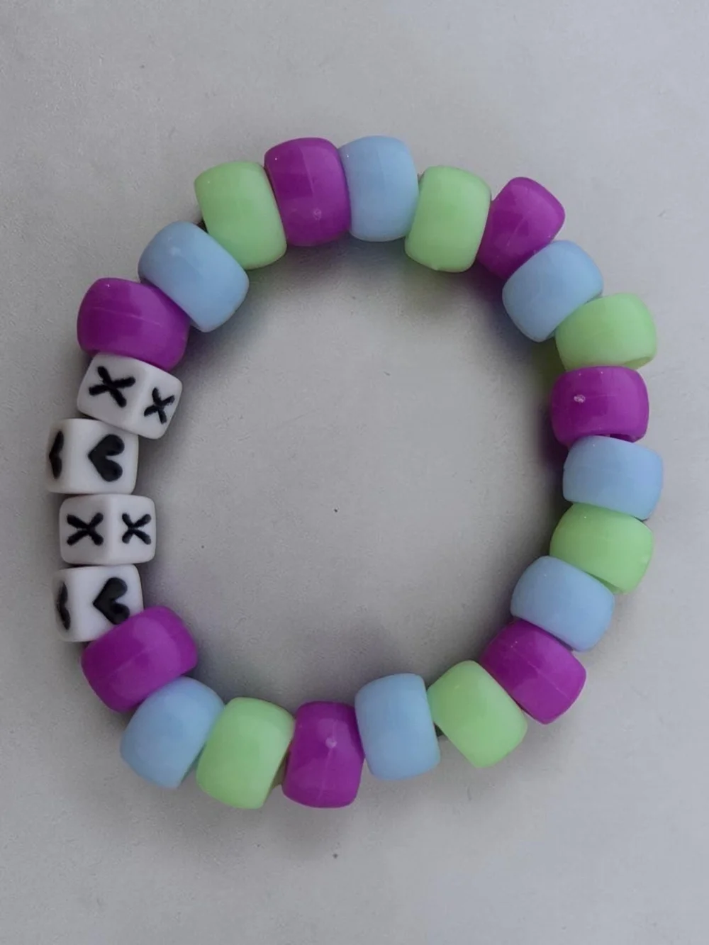 Kids Multicolor Bead Bracelet - Purple, Light Blue & Mint